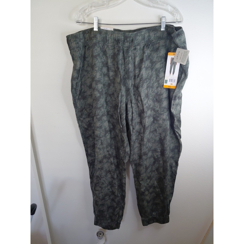 Orvis Women's Jogger Pants 2XL Green Camo Lyocell Tapered High Rise NWT Pockets